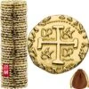 Metal Pirate Coins - 35 Gold Treasure Coin Set, Metal Replica Spanish Doubloons For Board Games, Tokens, Toys, Cosplay - Realistic Money Imitation, Pirate Treasure Chest - Medium Size 7/8 Inch 1 Metal Pirate Coins - 35 Gold Treasure Coin Set, Metal Replica Spanish Doubloons For Board Games, Tokens, Toys, Cosplay - Realistic Money Imitation, Pirate Treasure Chest - Medium Size 7/8 Inch -Folkmanis Toys Shop 61Ym5T9xv0L