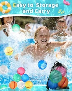 Reusable Water Balloons, Quick Fill Self Sealing Silicone Water Bomb Splash Balls For Water Fight, Water Toys For Kids Outdoor Activities,Water Park, Summer Party 4PC 11 Reusable Water Balloons, Quick Fill Self Sealing Silicone Water Bomb Splash Balls For Water Fight, Water Toys For Kids Outdoor Activities,Water Park, Summer Party 4PC -Folkmanis Toys Shop 61YrENuiLKL