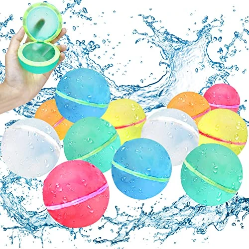 12 Pcs Reusable Water Balloons, Self Sealing Quick Fill, Water Bomb Splash Balls Rapid Fill Balloon With Storage Bag, Summer Toys Outdoor Games For Kids Adults Beach Pool Party 3 12 Pcs Reusable Water Balloons, Self Sealing Quick Fill, Water Bomb Splash Balls Rapid Fill Balloon With Storage Bag, Summer Toys Outdoor Games For Kids Adults Beach Pool Party