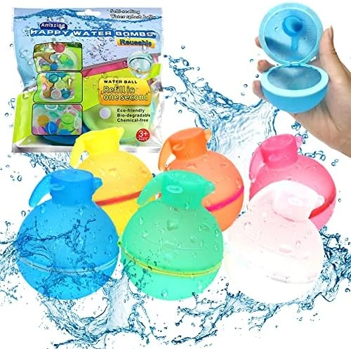 12 Pcs Reusable Water Balloons, Self Sealing Quick Fill, Water Bomb Splash Balls Rapid Fill Balloon With Storage Bag, Summer Toys Outdoor Games For Kids Adults Beach Pool Party 11 12 Pcs Reusable Water Balloons, Self Sealing Quick Fill, Water Bomb Splash Balls Rapid Fill Balloon With Storage Bag, Summer Toys Outdoor Games For Kids Adults Beach Pool Party - Image 9