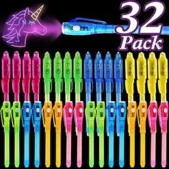 32 Pack Invisible Ink Pen With UV Black Light Secret Spy Pens Magic Disappearing Ink Markers Back To School Supplies Kids Party Favors Classroom Gift For Boys Girls Goodie Bags Stuffers (2 Style) -Folkmanis Toys Shop 61aRd7N BcL. AC