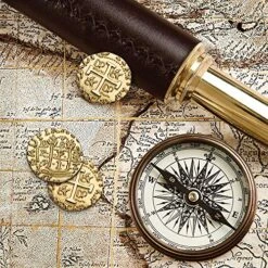 Premium Metal Pirate Coins - 100 X Large Pirate Gold Coins For Kids, Fake Gold Coins, DND Coins, Metal Coins, Fantasy Coins, Tokens - Diameter: 1.18" -Folkmanis Toys Shop 61aU26FHxrL