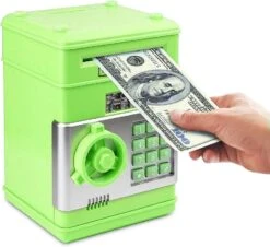 Piggy Bank, Birthday Toys Gifts For 4 5 6 7 8 9 10 Year Old Boys Girls, Electronic Real Money Coin ATM Machine, Plastic Large Saving Bank Safe Lock Box, Kids Kawaii Cute Stuff (Black Red) -Folkmanis Toys Shop 61ahqZOlIcL. AC