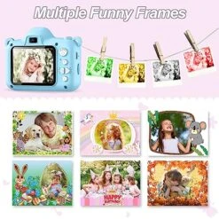 MEGNUT Kids Camera Toys For 3-9 Year Old Girls/Boys, 1080P Digital Video Camcorder Camera For Toddler, Christmas Birthday Gifts For Children 48MP Selfie Camera 2.4“ IPS Screen, 32GB SD Card, Blue -Folkmanis Toys Shop 61b49QJ26LL