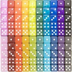 100-Pack Of Bulk Six Sided Dice - Standard 16mm Size - Great For Board Games, Casino Games & Tabletop RPGs - Rainbow
