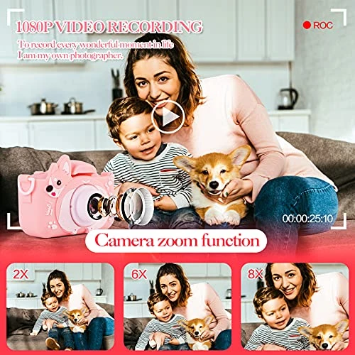 Corgi Kids Camera, Toddler Digital 1080P Upgrade Camera For Christmas Birthday Gifts, Cute 20.0MP Camera For Children With 32G SD Card, Portable Toy For 3 4 5 6 7 8 Years Old Girls Boys (Pink) 3 Corgi Kids Camera, Toddler Digital 1080P Upgrade Camera For Christmas Birthday Gifts, Cute 20.0MP Camera For Children With 32G SD Card, Portable Toy For 3 4 5 6 7 8 Years Old Girls Boys (Pink)