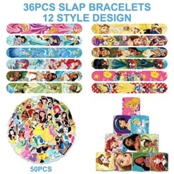 QICI 86Pcs Princess Slap Bracelet Set Include 36Pcs Slap Bracelet And 50Pcs Princess Stickers, Princess Themed Birthday Party Favors 11 QICI 86Pcs Princess Slap Bracelet Set Include 36Pcs Slap Bracelet And 50Pcs Princess Stickers, Princess Themed Birthday Party Favors -Folkmanis Toys Shop 61bd7l9tmdL