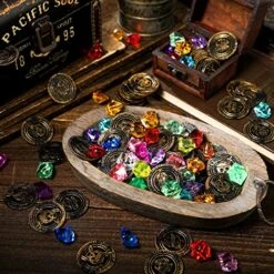 Ferraycle 200 Pieces Halloween Pirate Party Favors Pirate Treasure Pirate Coins And Pirate Gems Jewelry Playset Pirate Coins Gem For Pirate Party Decorations (Bronze,Retro Style) 11 Ferraycle 200 Pieces Halloween Pirate Party Favors Pirate Treasure Pirate Coins And Pirate Gems Jewelry Playset Pirate Coins Gem For Pirate Party Decorations (Bronze,Retro Style) -Folkmanis Toys Shop 61cM142w57L