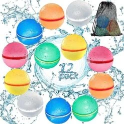 16PCS Reusable Water Balloons Water Bomb Balls, Silicone Magnetic Water Balloons With Mesh Bag, Self-Sealing Refillable Water Fight Balls Summer Party Outdoor Games Activities Toys For Kids Boys Girls -Folkmanis Toys Shop 61dGuFvJ9OL. AC