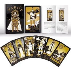 ACELION Original Tarot Card Set With Guide, 78 Pieces Of Tarot Cards With Gold Foil On The Surface, Fortune-Telling Game, Tarot For Beginners