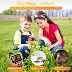 IMoway Kids Camera For Girl With Magnifier Function, Gift For Kids,1080P FHD Kids Digital Video Camera Assembled 3.5Inch Large Screen With 8GB SD Card, Toys For Children,(Pink) -Folkmanis Toys Shop 61dbtVglQUL