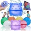 Reusable Water Balloons For Kids (8pcs) |Latex-Free Silicone Water Splash Ball With Mesh Bag, Self-Sealing Water Bomb For Adults Outdoor Activities Water Games Toy Summer Fun Party Supplies Aqua Balls 2 Reusable Water Balloons For Kids (8pcs) |Latex-Free Silicone Water Splash Ball With Mesh Bag, Self-Sealing Water Bomb For Adults Outdoor Activities Water Games Toy Summer Fun Party Supplies Aqua Balls -Folkmanis Toys Shop 61dq6xsCTtL