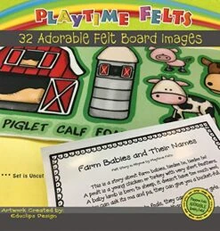 Playtime Felts Farm Babies And Their Names - Fun Flannel Board Story Set With 32 Pieces And Story Script -Folkmanis Toys Shop 61drMF0JgKL