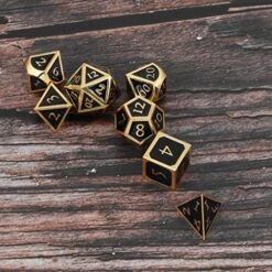 Xiaojikuaipao 7Pcs Zinc Alloy Metal Polyhedral Dice Table Game Dices Set For Dungeons & Dragon Gambling Entertainment Toys A