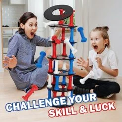 E-Jet Tumbling Giant Tower Game Stacking Game For Adults & Teen - Party Game & Table Game Night, Multi-Colored, Jumbo (EOL249402021) -Folkmanis Toys Shop 61egyNBG6LL