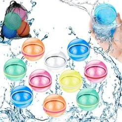 WELTRE Magnetic Reusable Water Balloons Quick Fill Self Sealing, 18 Pcs Silicone Water Balls For Pool, Beach, Backyard Water Fun Kids Toddlers Adults Outdoor Reusable Water Bomb Splash Ball Toys -Folkmanis Toys Shop 61g6kVNXBSL. AC