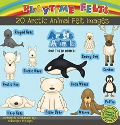 Playtime Felts Arctic Animals And Their Names Felt Set - Uncut