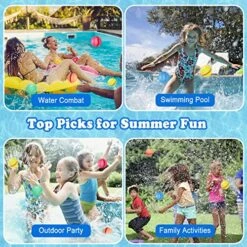 Reusable Water Balloons, 6 Packs Water Bomb Balloons Latex-Free Silicone Water Splash Ball With Mesh Bag, Self Sealing Quick Fill Summer Pool Toys Splash Balls For Boys And Girls -Folkmanis Toys Shop 61guAdjya9L