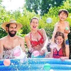 GENERIC 12PCS Reusable Water Balloons, Self-Sealing Quick Fill Water Bomb Outdoor Toys For Kids/Adults Silicone Water Ball Easy Quick Fill, Fun Splash Water Bomb Party Supplies