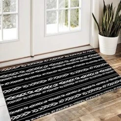 TOMWISH Ultra Thin Door Mat Rug Indoor Non Slip Floor Mat Kitchen Mats For Floor Rubber Kitchen Rugs And Mats Washable Indoor Mat 20X30 Black Boho Rug -Folkmanis Toys Shop 61hYtukpEML. AC