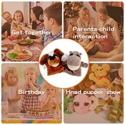 Qilay (2Pack) Animal Hand Puppets With Open Movable Mouth, Puppy & Hippo Show Hand Puppet Imaginative Play Toy, Gift Ideas For Adults And Kids -Folkmanis Toys Shop 61ha8Gm3FjL