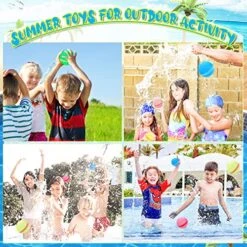 Reusable Water Bomb Balloons, Silicone Water Ball Easy Quick Fill Self-Sealing Water Balls For Kids Adults Outdoor Activities Water Games Toy Summer Fun Party Supplies (8Pcs) -Folkmanis Toys Shop 61hmAu1pBbL