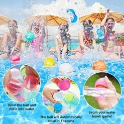 GENERIC 【12 PCS】2023 Newest Reusable Water Balloons For Kids Adults, Self-Sealing Silicone Water Ball With Mesh Bag, Summer Outdoor Toys Pool Toys Party Toys Easy Activities Fun Outside Games Ballons -Folkmanis Toys Shop 61idIO4BfaL