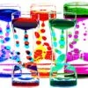 FKYTION Liquid Motion Bubbler Timer Pack Of 5 Colorful Hourglass Liquid Bubbler ADHD Fidget Toy Sensory Toy Anxiety Toys Autism Toys Children Activity Calm Relaxing For Kids Teenager Adults