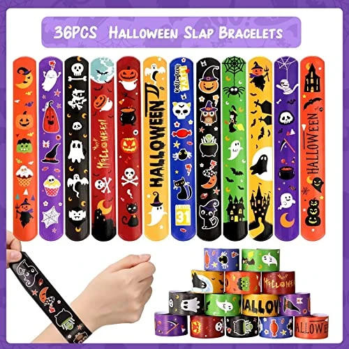 MGparty Halloween Party Favors, 72Pcs Slap Bracelets Rubber Wristbands Halloween Toys For Kids Halloween Party Supplies Decorations Treat Bags Gifts Goodie Bags Filler 4 MGparty Halloween Party Favors, 72Pcs Slap Bracelets Rubber Wristbands Halloween Toys For Kids Halloween Party Supplies Decorations Treat Bags Gifts Goodie Bags Filler - Image 2