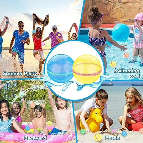 Magnetic Reusable Water Balloons, Refillable Water Toys Balloons Quick Fill Self Sealing, Splash Bomb Water Balls Summer Toys For Kids, Pool, Outdoor Water Play Game, Summer Fun Party, 12 Pack 5 Magnetic Reusable Water Balloons, Refillable Water Toys Balloons Quick Fill Self Sealing, Splash Bomb Water Balls Summer Toys For Kids, Pool, Outdoor Water Play Game, Summer Fun Party, 12 Pack - Image 3