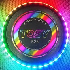TOSY 36 & 360 LED Flying Disc - Extremely Bright, Smart Auto Light Up, 175g Frisbee, Rechargeable, Patent-Pending, Gift For Adult/Men/Boys/Teens/Kids, Birthday, Lawn, Outdoor, Beach & Camping Games -Folkmanis Toys Shop 61kNXE4REUL. AC