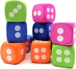 QIDIWIN Jumbo EVA Dices, Giant Dot EVA Foam Dices For Kids Building Blocks,Educational,Party Suppliers, 4 Color,12PCS -Folkmanis Toys Shop 61mO8XLvO1L
