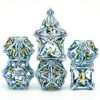 Hollow Metal DND Game Dice Flower Shaped Blue And Gold Numbers 7Pcs Set For Dungeons And Dragons RPG MTG Table Games D&D Pathfinder Shadowrun And Math Teaching(with Metal Case) -Folkmanis Toys Shop 61mZ1J84wBL