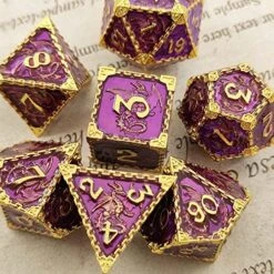 DND Dice Set D&D Metal MTG Trpg Dungeons And Dragons D20 Polyhedral Math Board Games Accessories Pathfinder Mechanical Dice Bag-Imitation Gold Purple 12 DND Dice Set D&D Metal MTG Trpg Dungeons And Dragons D20 Polyhedral Math Board Games Accessories Pathfinder Mechanical Dice Bag-Imitation Gold Purple -Folkmanis Toys Shop 61mf56Hsd8L