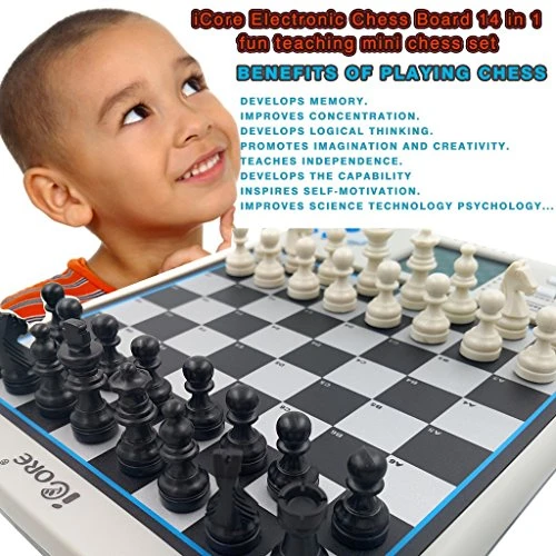 ICore Electronic Chess Set - Enhance Brain Power 30 Skill Levels &100 Preset Exercises - 14 Challenging Brain Games, Talking Chess Tutor, 1 Or 2 Player Coach Mode - Perfect For Kids And Family Fun 4 ICore Electronic Chess Set - Enhance Brain Power 30 Skill Levels &100 Preset Exercises - 14 Challenging Brain Games, Talking Chess Tutor, 1 Or 2 Player Coach Mode - Perfect For Kids And Family Fun - Image 2