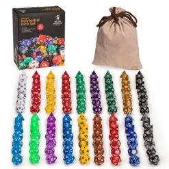 Yellow Mountain Imports Polyhedral Dice - Set Of 126 Multi-Colored Dice For Role Playing Games (RPG), DND, MTG, And Other Dice Games