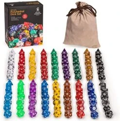 Yellow Mountain Imports Polyhedral Dice - Set Of 126 Multi-Colored Dice For Role Playing Games (RPG), DND, MTG, And Other Dice Games -Folkmanis Toys Shop 61nB5pGQ5QL. AC