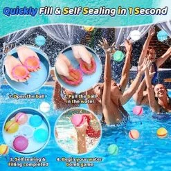 Reusable Water Bomb Balloons, THIIXDAI Self-Sealing Water Bomb For Kids Adults Party Water Games Toy, Latex-Free Silicone Water Splash Ball With Mesh Bag Summer Fun Outdoor Activities Supplies 6 Pcs -Folkmanis Toys Shop 61nKyeR5HIL