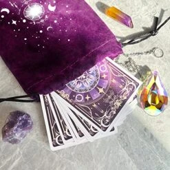 TIRLANO Original Purple Tarot Cards - Tarot Cards With Guidebook - Tarot Deck With Wooden Tarot Card Holder, Velvet Tarot Bag, Chakra Crystal Stones - Tarot Cards For Beginners & Experts(Gift Box Set) -Folkmanis Toys Shop 61nucDxidCL