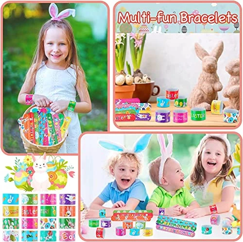 Disikaw 48Pcs Eater Party Favors Easter Slap Bracelets Easter Egg Filler Toys For Kids And Classes Easter Basket Stuffers Treats For Children Easter Bracelets Goodie Bag Fillers Easter Toys For Kids 4 Disikaw 48Pcs Eater Party Favors Easter Slap Bracelets Easter Egg Filler Toys For Kids And Classes Easter Basket Stuffers Treats For Children Easter Bracelets Goodie Bag Fillers Easter Toys For Kids - Image 2