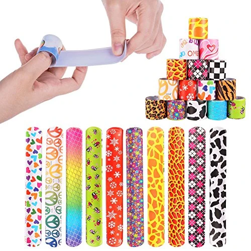 100 PCS Slap Bracelets Party Favors With Colorful Hearts Animal Print Design Retro Slap Bands For Kids Adults Birthday Classroom Gifts (100PCS) 5 100 PCS Slap Bracelets Party Favors With Colorful Hearts Animal Print Design Retro Slap Bands For Kids Adults Birthday Classroom Gifts (100PCS) - Image 3