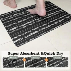 TOMWISH Ultra Thin Door Mat Rug Indoor Non Slip Floor Mat Kitchen Mats For Floor Rubber Kitchen Rugs And Mats Washable Indoor Mat 20X30 Black Boho Rug -Folkmanis Toys Shop 61pdgigAbOL