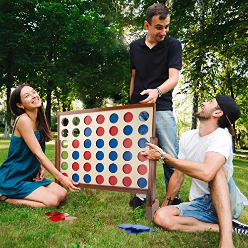 Hey! Play! 4-in-A-Row-Giant Classic Wooden Game For Indoor And Outdoor Play-2 Player Strategy And Skill Fun Backyard Lawn Toy For Kids And Adults 7 Hey! Play! 4-in-A-Row-Giant Classic Wooden Game For Indoor And Outdoor Play-2 Player Strategy And Skill Fun Backyard Lawn Toy For Kids And Adults - Image 5
