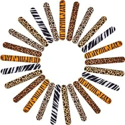 25 Pieces Animal Print Wristband Wild Animal Assorted Safari Print Slap Bracelet Deer Leopard Tiger Slap Bracelet For Kids Boys Girls Animal Themed Birthday Party Favors