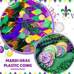 300 Pcs Mardi Gras Coins Plastic Gold Coins Mardi Gras Decorations Treasure Coins For St. Patricks Day, Mardi Gras Themed Parties Carnival Party Supplies, Game Prop -Folkmanis Toys Shop 61qXqNBVDaL