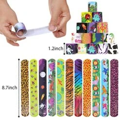GENERIC 150 Pcs Slap Bracelet Wristbands With Sea Animals, Dinosaurs, Space,Animal Print And Hearts Designs For Kid Birthday Gifts Prizes Treasure Box Goodies Pinata Fillers Classroom Rewards 10 GENERIC 150 Pcs Slap Bracelet Wristbands With Sea Animals, Dinosaurs, Space,Animal Print And Hearts Designs For Kid Birthday Gifts Prizes Treasure Box Goodies Pinata Fillers Classroom Rewards -Folkmanis Toys Shop 61qqFnc03PL