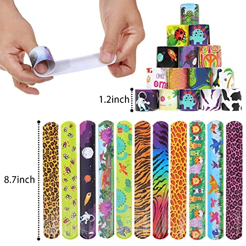 GENERIC 150 Pcs Slap Bracelet Wristbands With Sea Animals, Dinosaurs, Space,Animal Print And Hearts Designs For Kid Birthday Gifts Prizes Treasure Box Goodies Pinata Fillers Classroom Rewards 5 GENERIC 150 Pcs Slap Bracelet Wristbands With Sea Animals, Dinosaurs, Space,Animal Print And Hearts Designs For Kid Birthday Gifts Prizes Treasure Box Goodies Pinata Fillers Classroom Rewards - Image 3