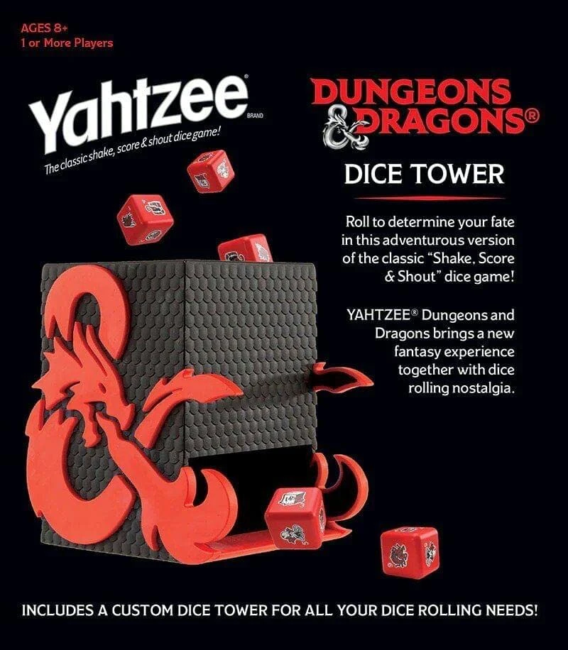 USAopoly Dungeons & Dragons YAHTZEE- Collectible Dice Tower | Dice Featuring Dragon, Owl Bear, Gelatinous Cube, Mimic, Mind Flayer, And Beholder | Officially-Licensed Dungeons & Dragons Game & Merchandise 4 USAopoly Dungeons & Dragons YAHTZEE- Collectible Dice Tower | Dice Featuring Dragon, Owl Bear, Gelatinous Cube, Mimic, Mind Flayer, And Beholder | Officially-Licensed Dungeons & Dragons Game & Merchandise - Image 2