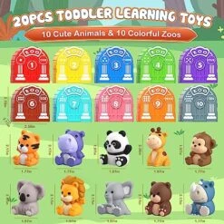 Toddler Toy For 1 2 3+ Years Old, Learning Toy For Toddlers With 20PCS Safari Animal Toy, Montessori Educational Toy For Kids, Christmas Birthday Gift With 10 Animals &10 Houses For Babies Boys Girls 9 Toddler Toy For 1 2 3+ Years Old, Learning Toy For Toddlers With 20PCS Safari Animal Toy, Montessori Educational Toy For Kids, Christmas Birthday Gift With 10 Animals &10 Houses For Babies Boys Girls -Folkmanis Toys Shop 61s2I2nmWiL