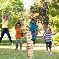 Gentle Monster Giant Tumble Tower With Dice & Game Board, 56 Pcs Large Size Wooden Stacking Game, Classic Outdoor Games For Adult Kids Family (Jumbo 56pc) -Folkmanis Toys Shop 61sVXBIy7NL